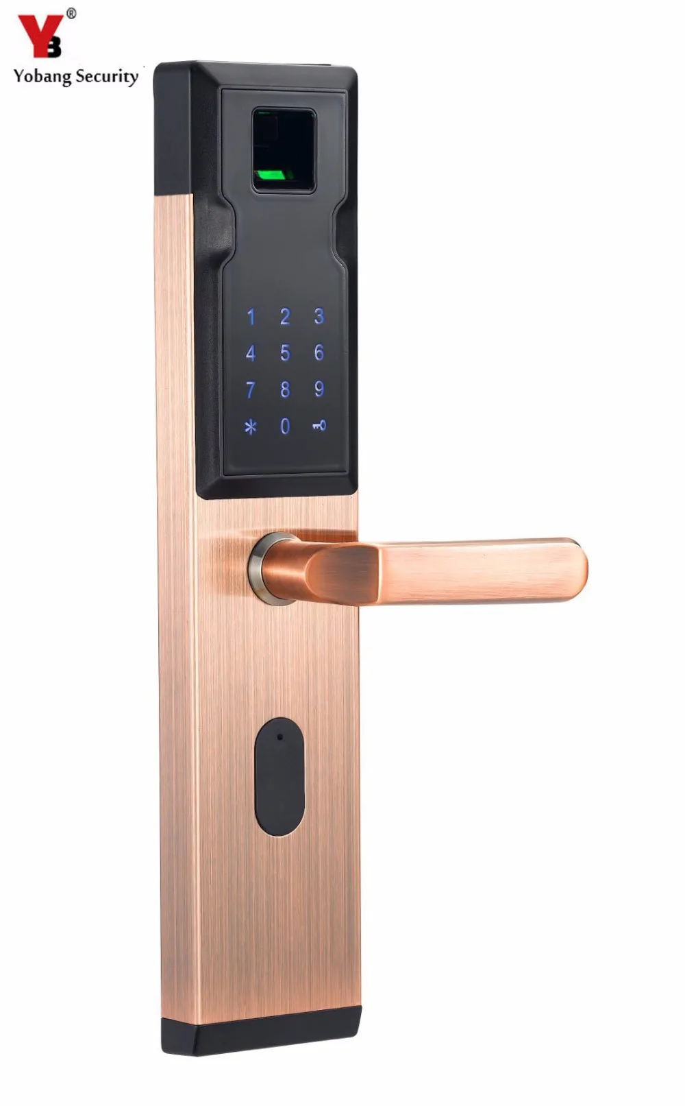 Yobang безопасности электронный замок Smart отпечатков пальцев + пароль + 4 карты + 2 механические клавиши Anti-theft Интеллектуальный дверной замок