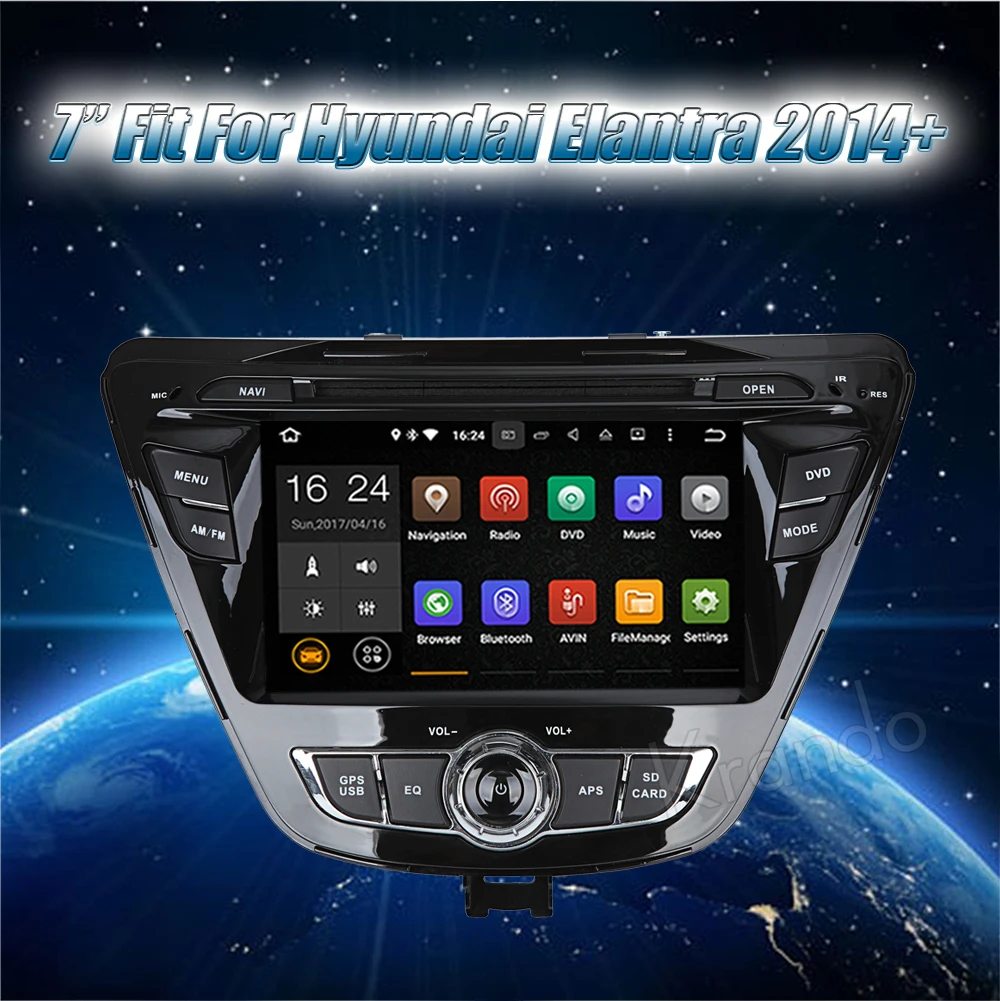 Excellent Krando 7" Android 9.0 car audio radio for Hyundai Elantra 2014+ gps dvd player navigation multimedia system WIFI 3G DAB+ 1