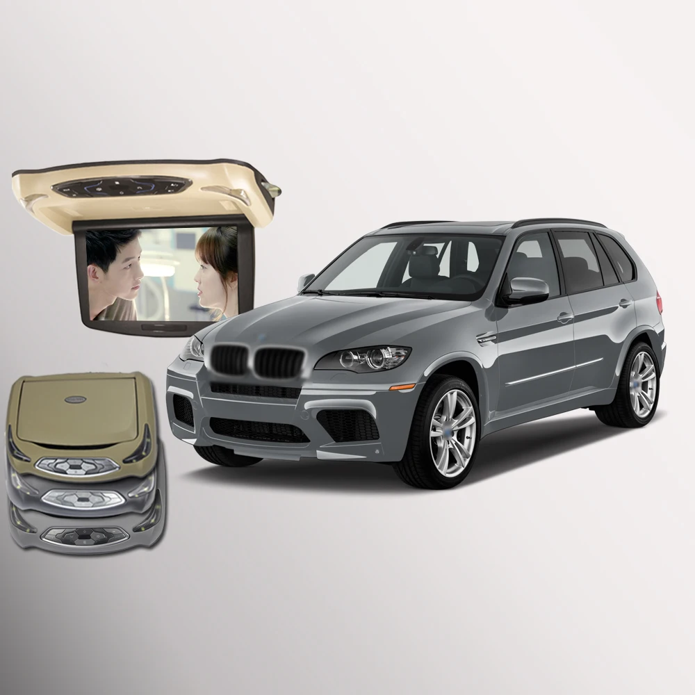 

BigBigRoad For BMW X1 X3 X4 X5 X6 Car Roof Mounted in car Monitors LED Digital Screen Flip Down Monitor DVD
