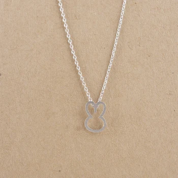 

30PCS/lot Fashion silver plating necklace Simple rabbit necklaces for women wholesale