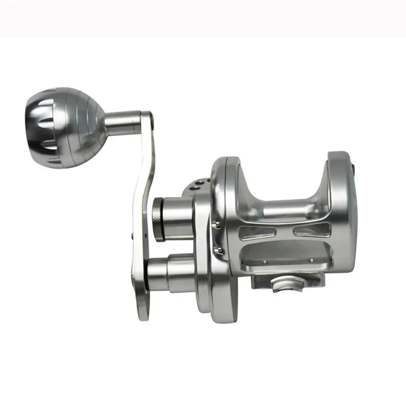 Carretel de Pesca Liga de Alumínio Carretel de Pesca de Água Topline Enfrentar Lento Jigging Roda Cnc Metal Completo Jig de Água Salgada Barco Carretel 4.9: 1 14 Carretilhas de pesca