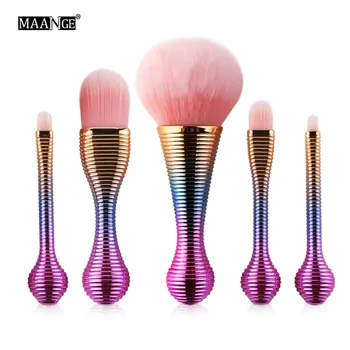

MAANGE 5pcs Mini Cosmetic Beauty Makeup Brushes Set Power Foundation Eye Shadow Concealer Soft Lovely Face Make Up Brush Tools 2