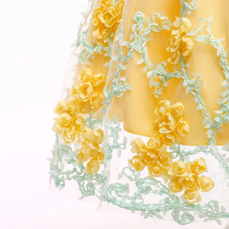 

Baby Girl Princess Dresses Summer Children Lace Flower Birthday Wedding Tulle Dress NSV775