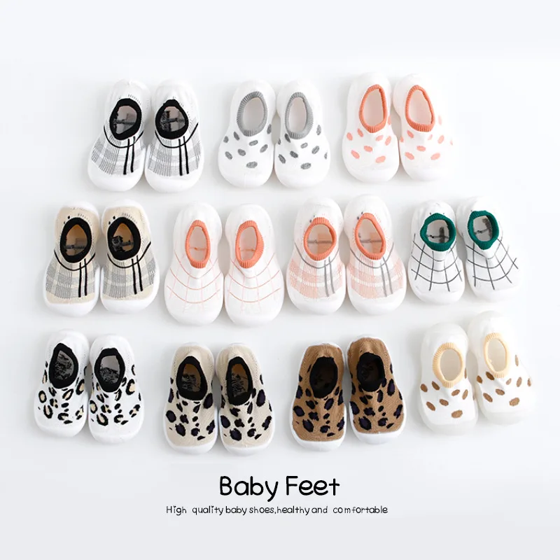 Корейская Детская домашняя обувь с леопардовым принтом для мальчиков от 1 до 3 лет, детские носки обувь для маленьких девочек с леопардовым принтом