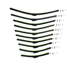 Tohuu Универсальный Автомобильный стеклоочистители U-тип мягкая Безрамное Bracketless резина для Авто стеклоочистителя 14 ''16'' 18 ''20'' 21 ''22'' 24 ''26''