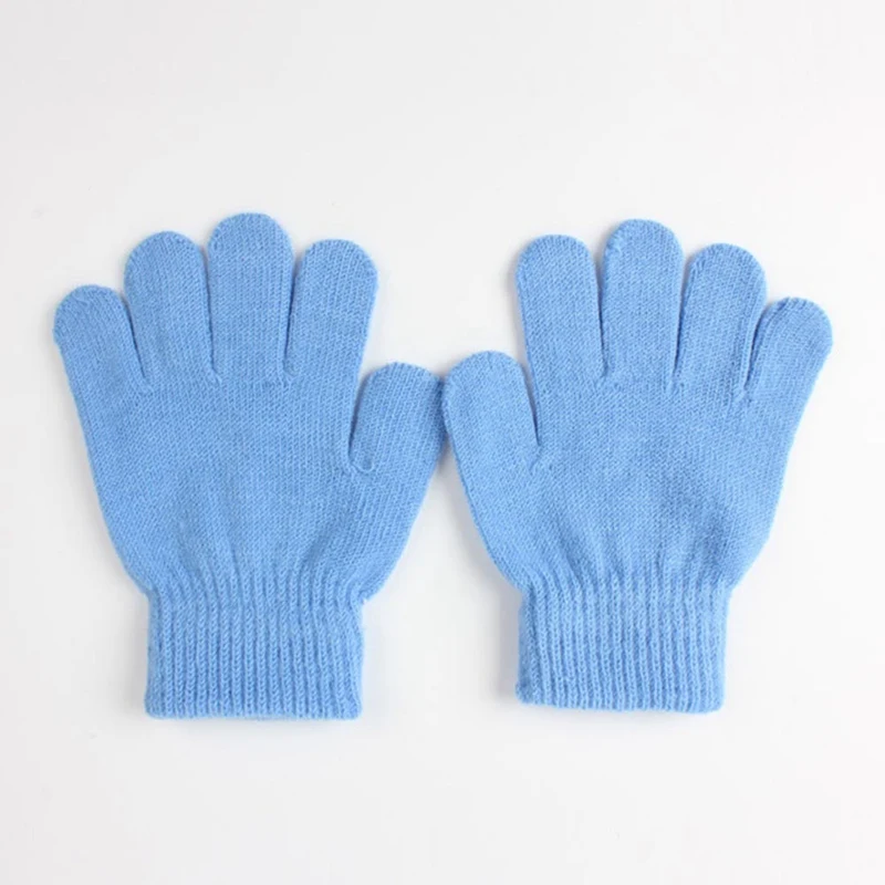 

Winter Warm Baby Gloves Children Knitted Stretch Mittens Kids Solid Girls Gloves Full Finger Glove Knitted Random Boys Gloves