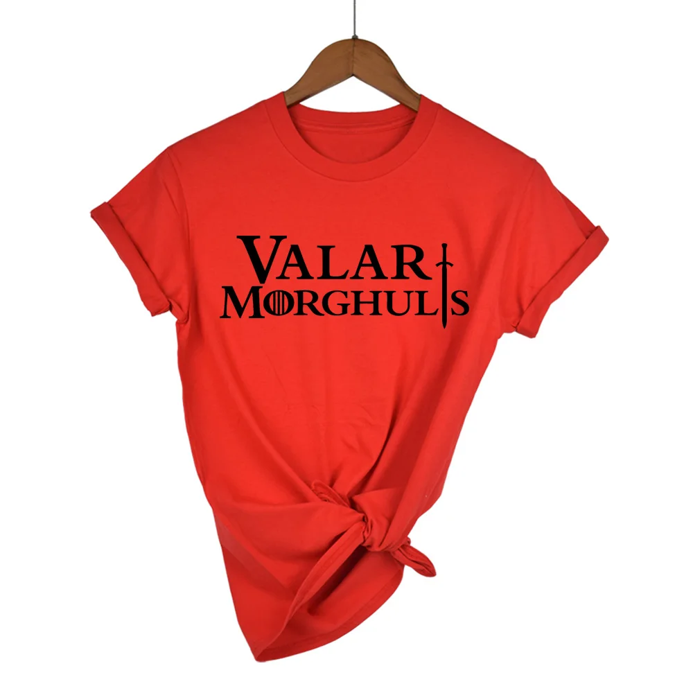 لعبة من عروش Valar Morghulis T قميص المرأة تي شيرت القطن التي شيرت ملابس الصيف أعلى حصلت المحملة زائد حجم