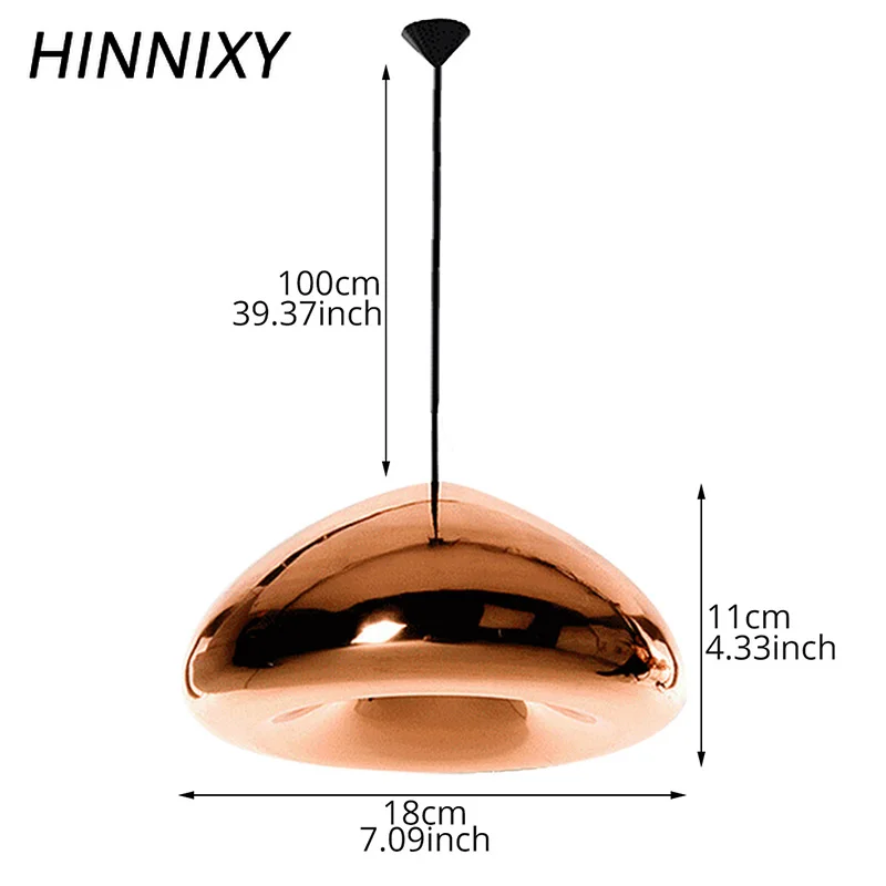 Hinnixy стеклянная Подвесная лампа Золотой хром красная бронза E27 G4 подвесные