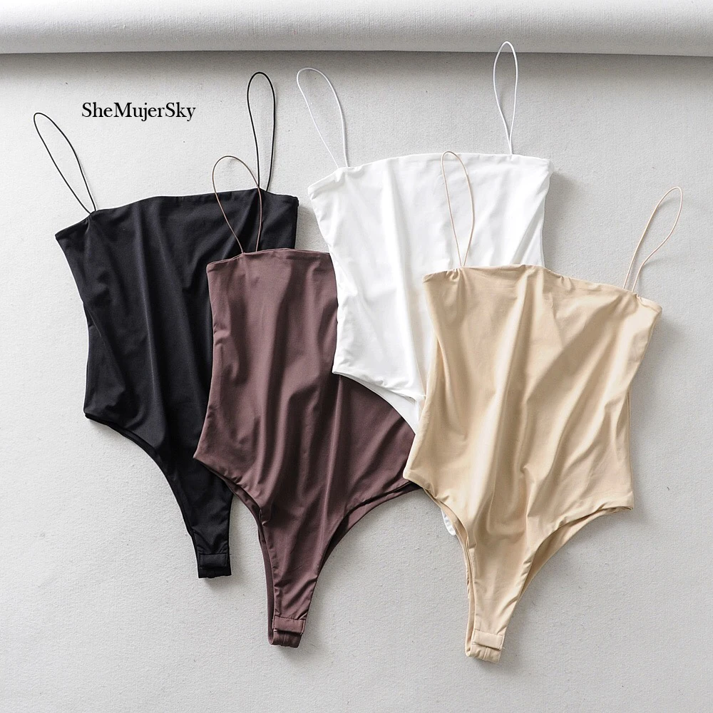 SheMujerSky Sexy Summer Solid Slim Bodysuits Women Spaghetti Strap Short White Jumpsuit Skinny Sleeveless Backless Body Suit SheMujerSky Sexy Summer Solid Slim Bodysuits Women Spaghetti Strap Short White Jumpsuit Skinny Sleeveless Backless Body Suit