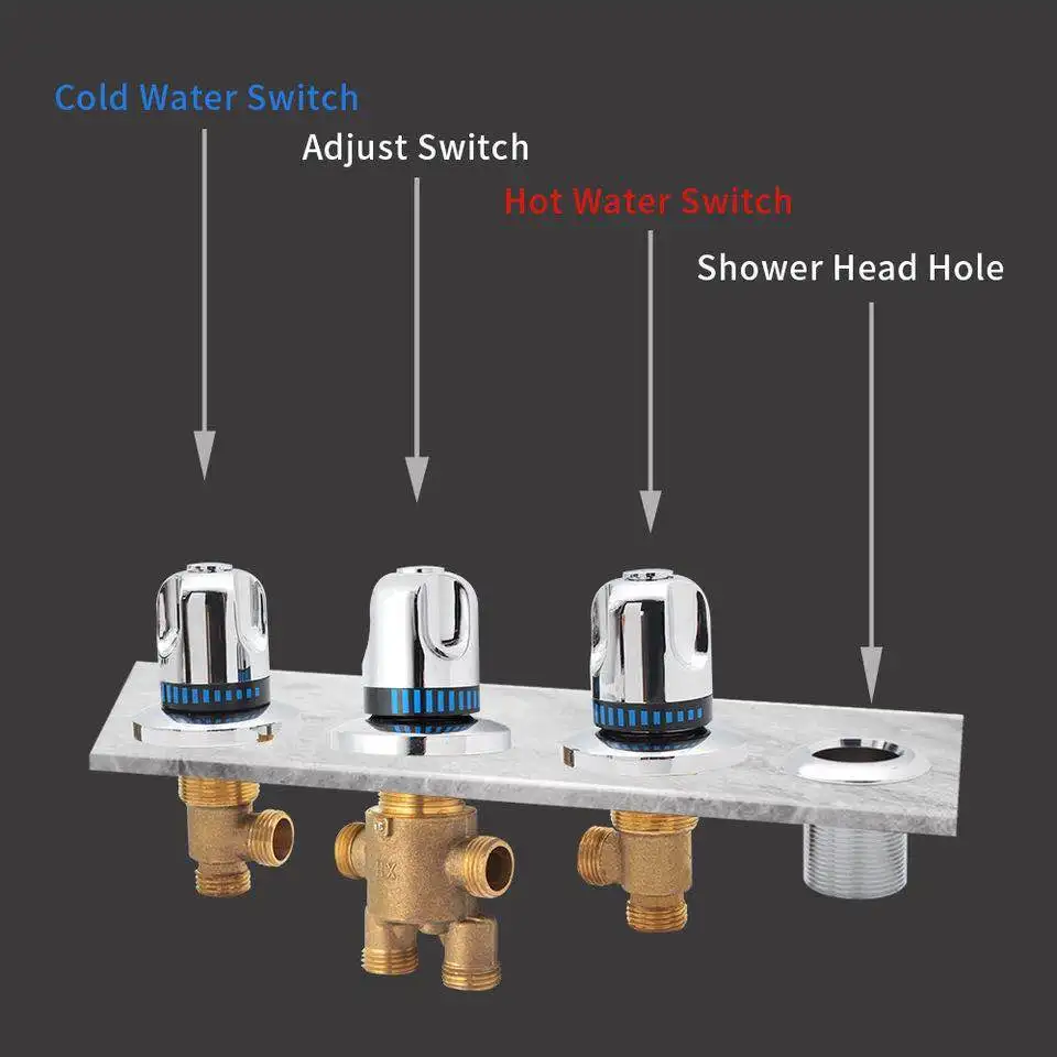 Billige Vagsure Badewanne Wasserhahn Set Messing Schalter Regelventil Für Kalt und Warmwasser Hahn Wasserhahn Dusche Kabine Mischer Wasserhahn Bad