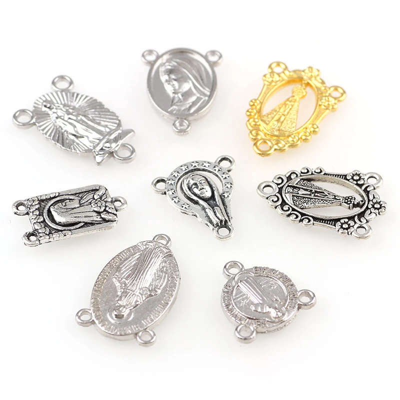 20pcs Religious Charms Three Holes Necklace Link Charm Pendants Jewelry