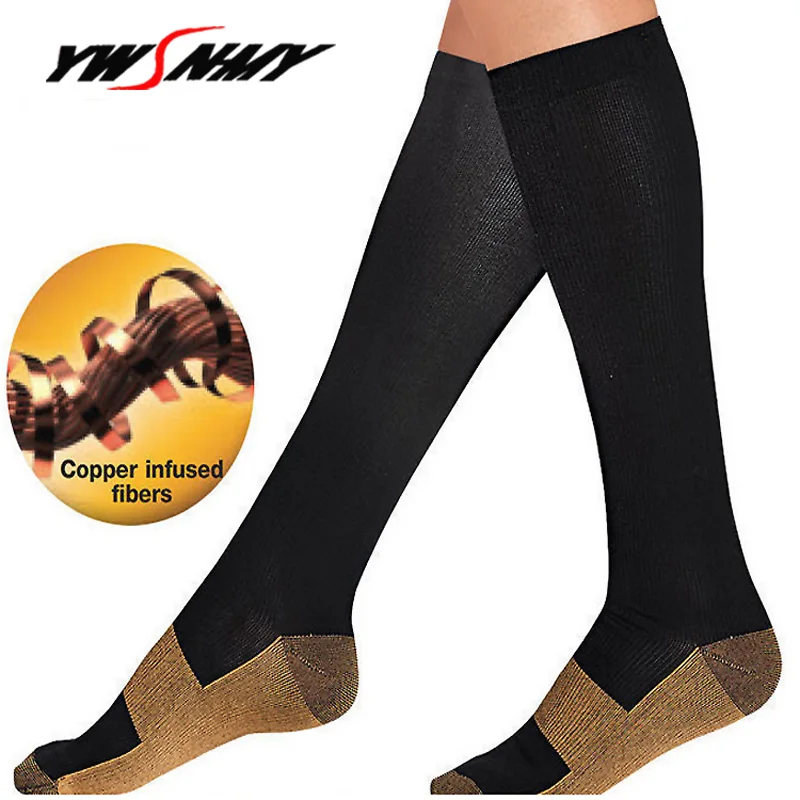 1 Pair Unisex Compression Socks Women Men Anti Fatigue Pain Relief Knee High Comfortable Travel Stockings