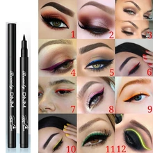 12 цветов Подводка для глаз матовая водостойкая макияж стойкий жидкий карандаш для глаз черный красный коричневый синий фиолетовый розовый желтый Eyliner