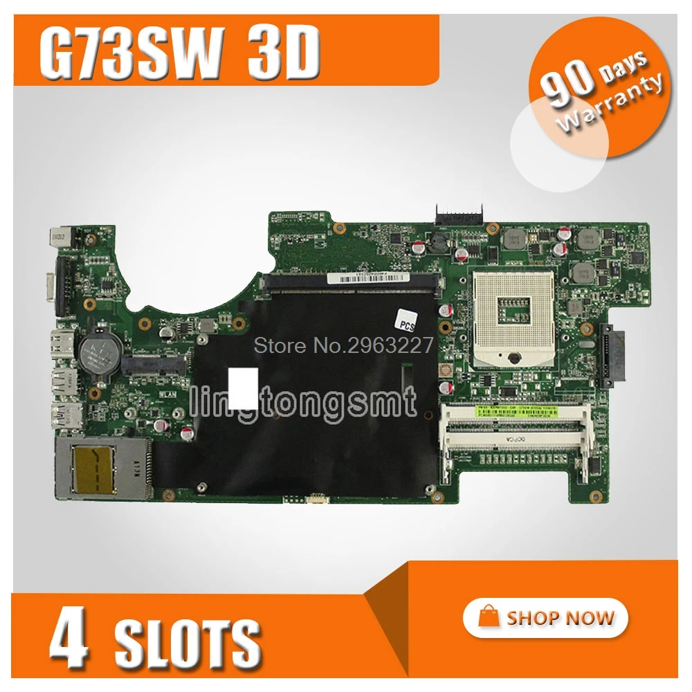 #^Special Price For ASUS G73SW Motherboard rev2.0 HM65 4RAM Slots 3D Connector 90R-N3IMB1000Y Mainboard 100% Tested