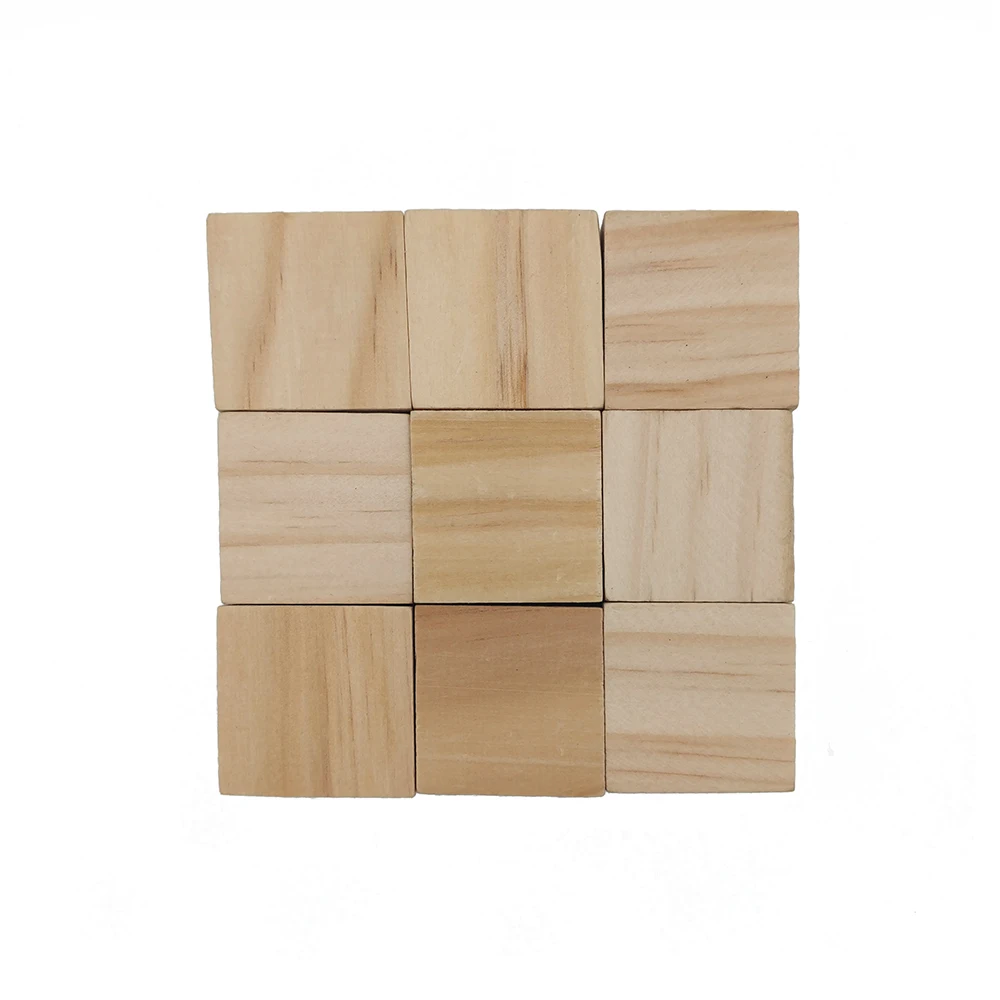 50 шт 10 мм 0,4 дюймов деревянные блоки квадратные деревянные необработанные ремесленные кубики DIY Baby Shower/штамп блок