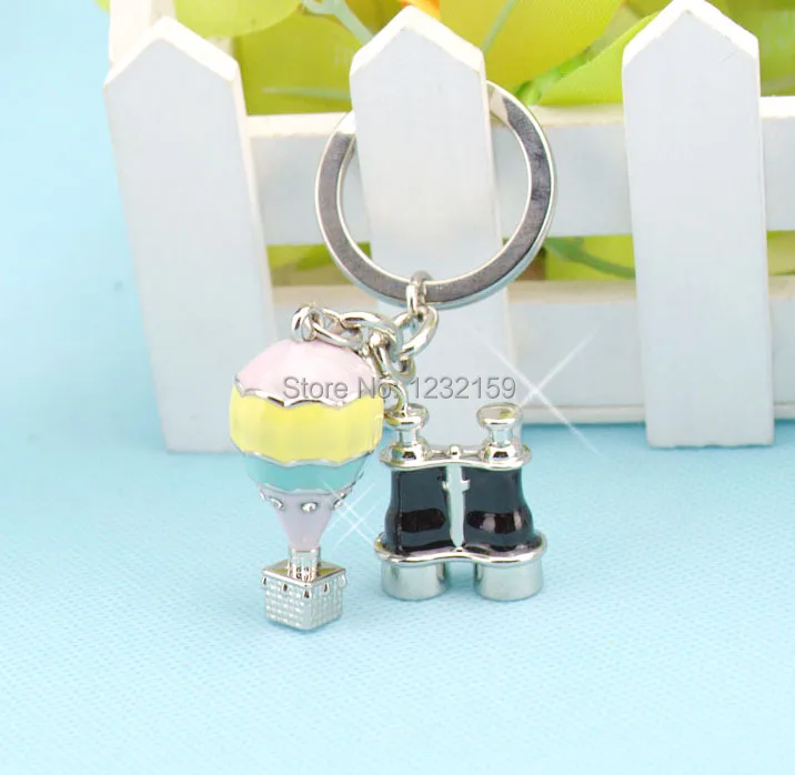 

Lovers keychain Hot air balloon key chain telescope key ring Holiday gift Mother's day gift The car key chain lanyard for keys