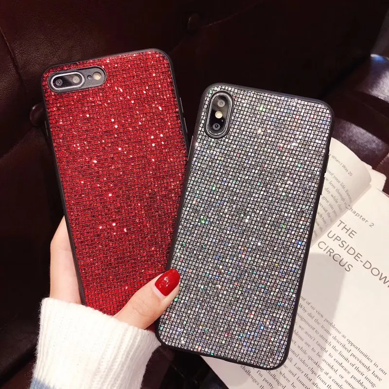 

Bling Glitter Grid Silicone Case For Huawei P30 Mate 20 10 Pro Honor V20 8X 9i 10 lite Play Nova 3 3i P Smart Plus 2019 Cover