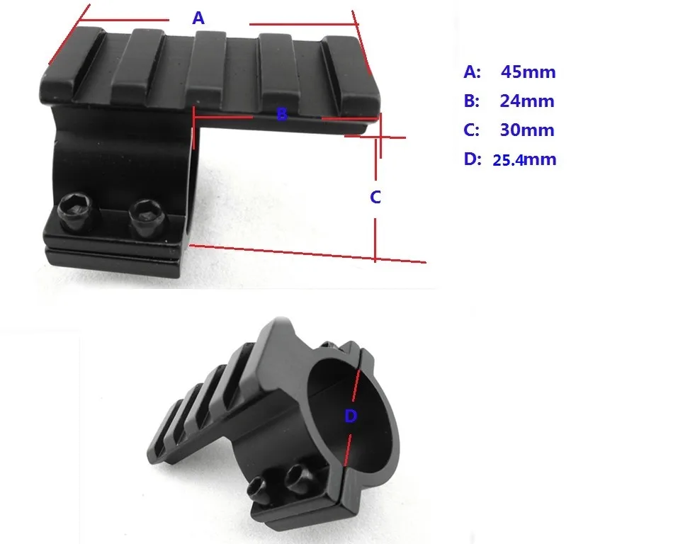 

Hunting Telescopic Sight Weaver Rail Ring Gun Mount 25.4mm Rifle Scope Ring Adapter Mount w/ 20mm Picatinny Rail