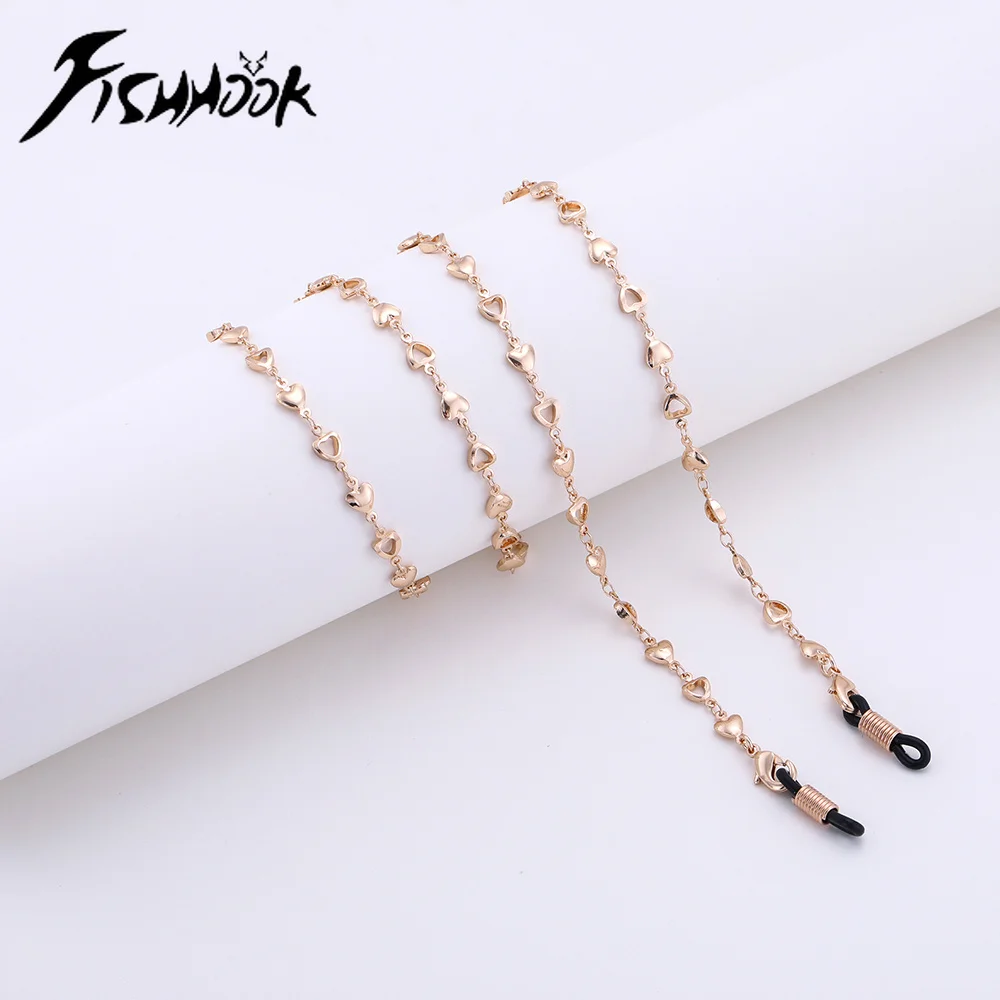 

Fishhook 1pcs 78cm Sunglass Heart SIlver Gold Lanyard Strap Necklace Line Eyeglass Glasses Chain Cord for Reading Glasses