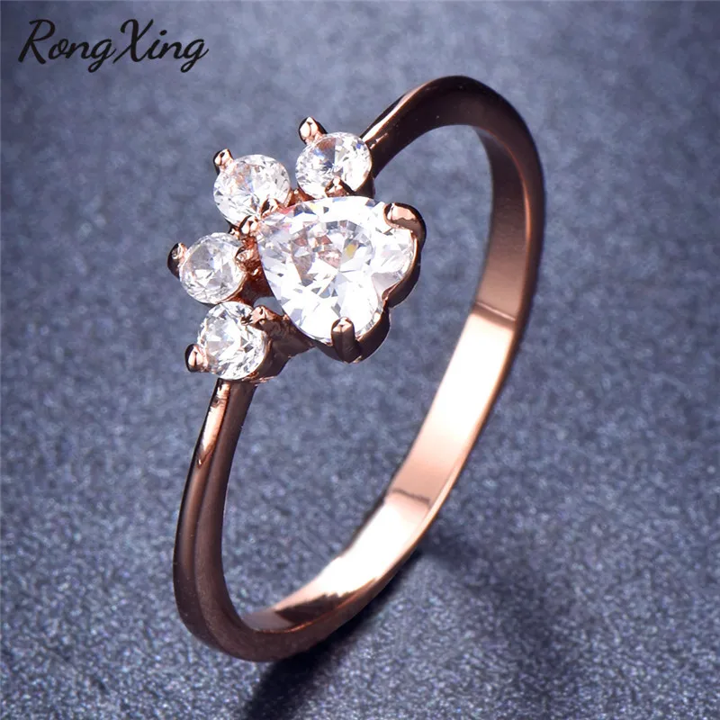 Кольцо RongXing Love Heart циркониевое кольцо с изображением милого кота собаки медведя