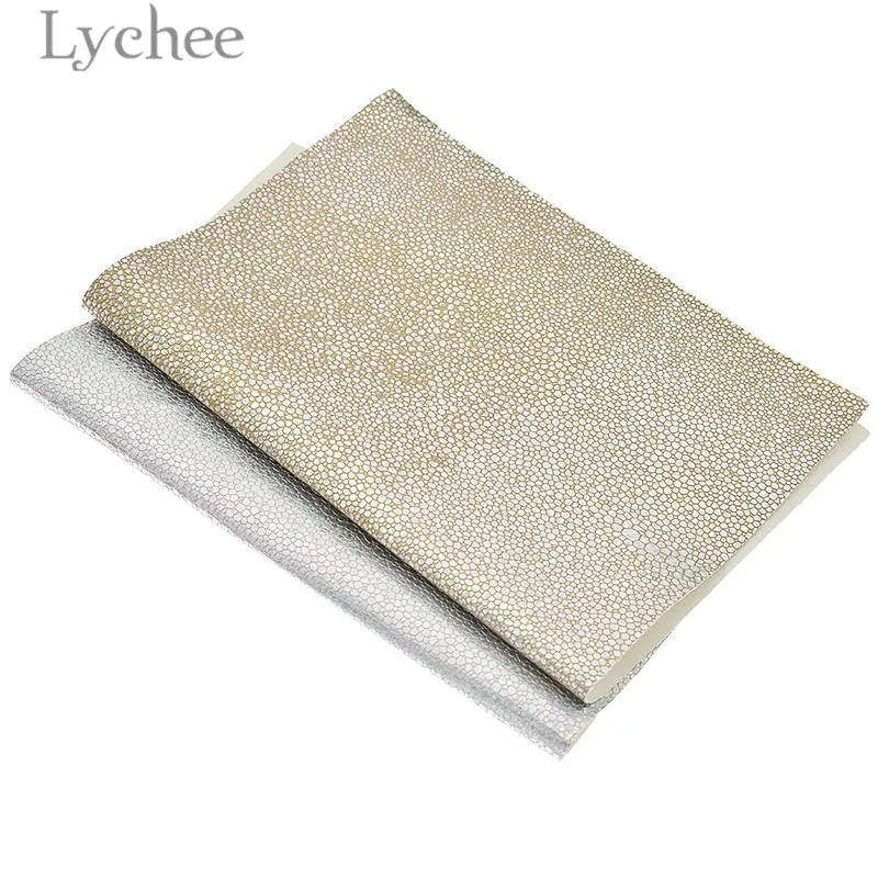 

Lychee Life 21x29cm A4 Iridescent PU Leather Fabric High Quality Holographic Synthetic Leather DIY Material For Handbag Garments