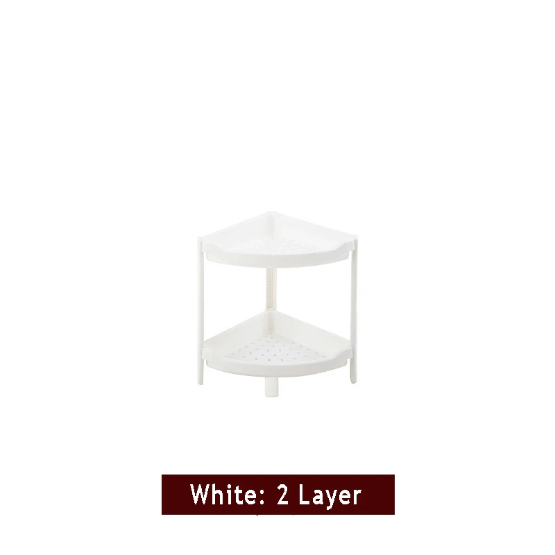 ACTIONCLUB Ванная комната Треугольная стойка домашняя пластиковая Полка для кухни гостиная держатель Органайзер легкая сборка - Цвет: White-2 Layer