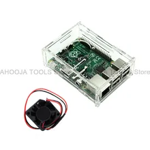 Горячий Raspberry Pi 3B прозрачный акриловый футляр Корпус Съемный чехол с охлаждающим вентилятором для Raspberry Pi 2/3 Модель B