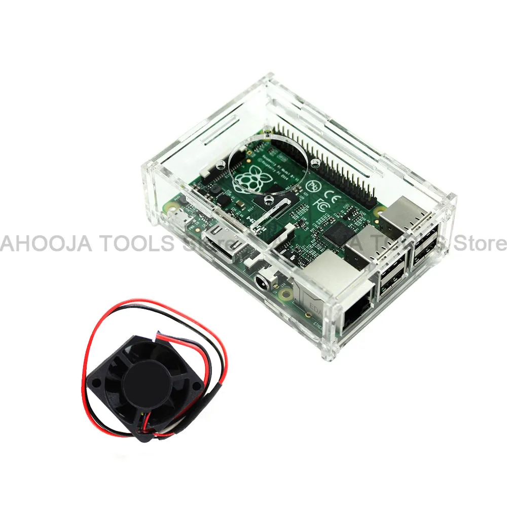Hot Raspberry Pi 3B Transparent Acrylic Box Shell Removable Cover Case With Cooling Fan For 2/3 Model B | Инструменты