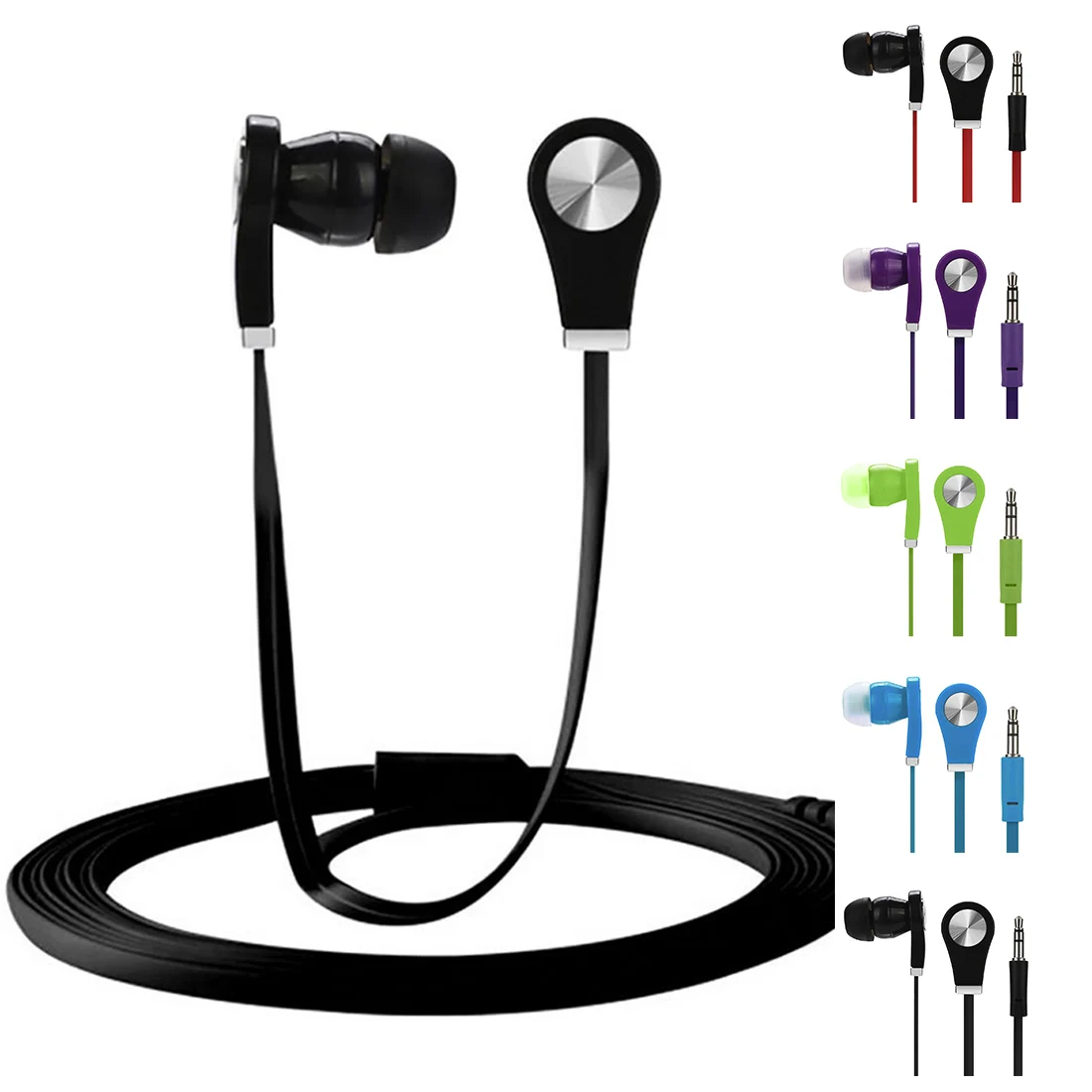 

High Quality Universal Earphones 1m In-ear Noodle Ear Phones Colorful Headset Hifi Earbuds Bass Earphones