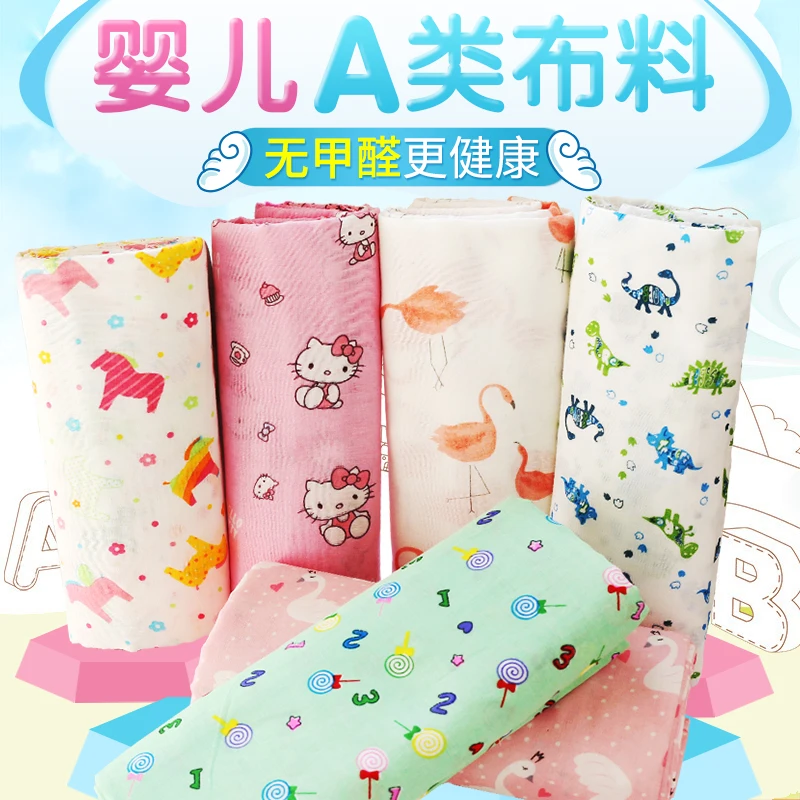 Cotton Double Gauze Baby Cartoon Fabric Baby Clothes Diapersin Fabric