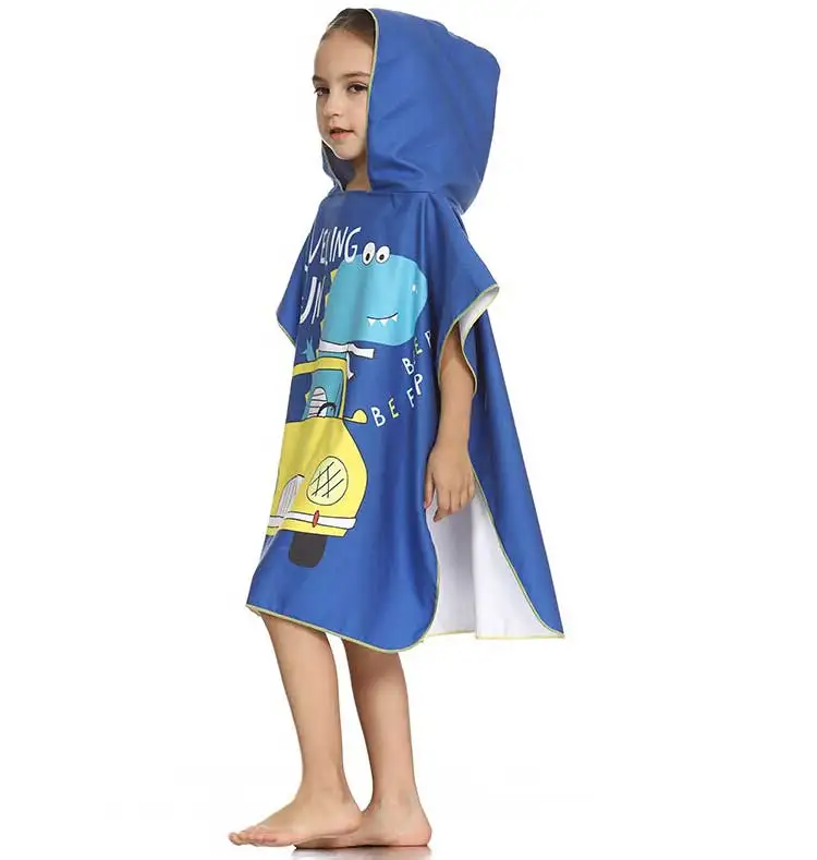 Быстрое высыхание детский купальный костюм Детская мультяшная машина плащ с капюшоном ребенок купальный костюм для на открытом воздухе пляж Полотенца