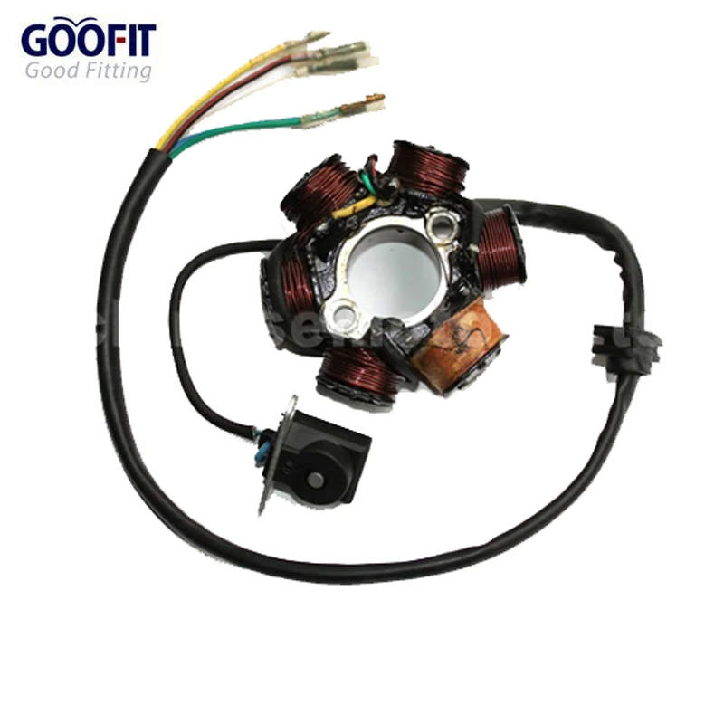 GOOFIT 6 катушечный статор генератор зажигания для GY6 50cc 70cc 90cc 110cc 125cc Мопед ATV Байк K079