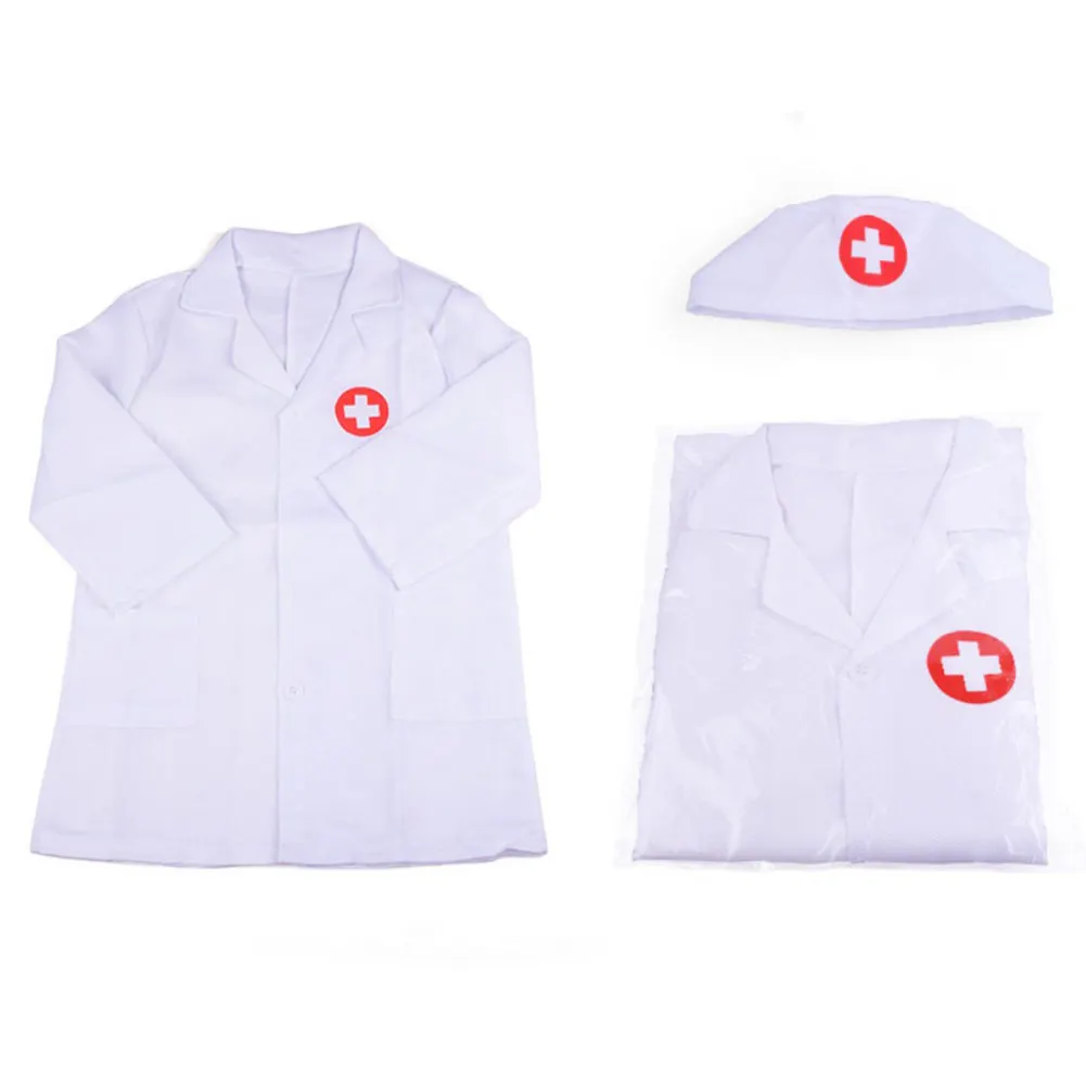 Детская форма для ролевых игр, детская одежда, костюм для ролевых игр, костюм доктора, белое платье, униформа медсестры
