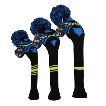 

Personalized Abstract Pattern Knit Golf Headcovers for Driver Wood,Fairway Wood and Hybrid, with number tag 1#3#5#
