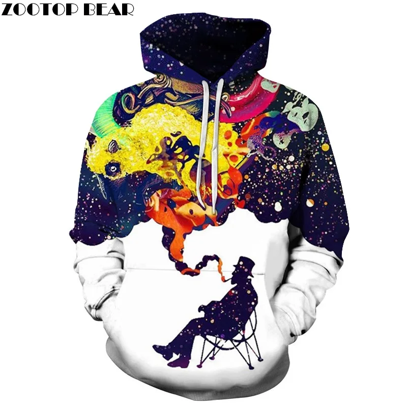 

3D Colorful Smoke Smoking Printed Hoodies Men Women Hooded Sweatshirts Autumn Winter Outwear Csual Pullover Fashion Tracksuits