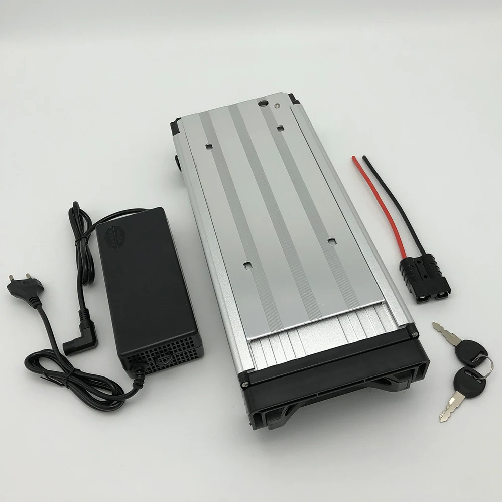 Flash Deal 48V 20ah Li-ion Rechargeable Battery Rear Rack Case & Charger ebike for 500W 750W 1000W motor  Aluminum Housing With 2A Charger 5