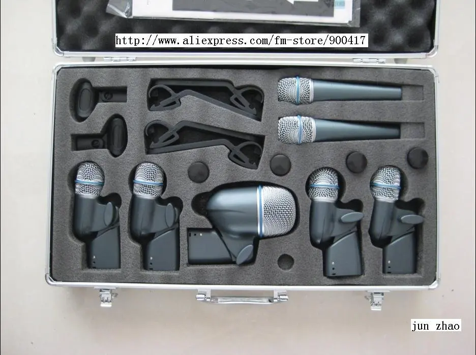Новый набор для DMK7 XLR барабанного микрофона в коробке с чемоданом 7 барабанных