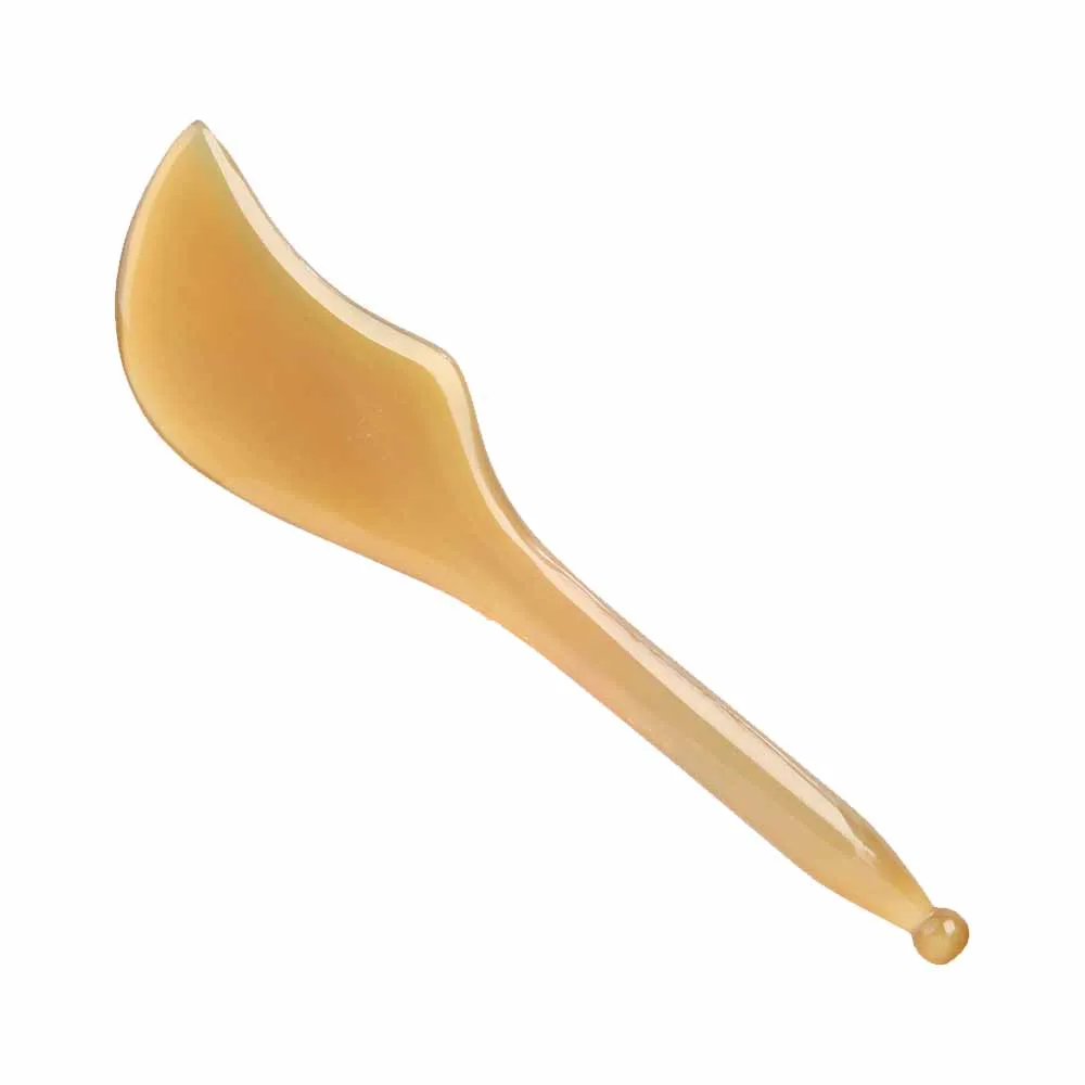 Natural horn ribs Facial eye general Face-lifting beauty board Female drawing Acupoint scraping massage stick natural ox horn gua sha board