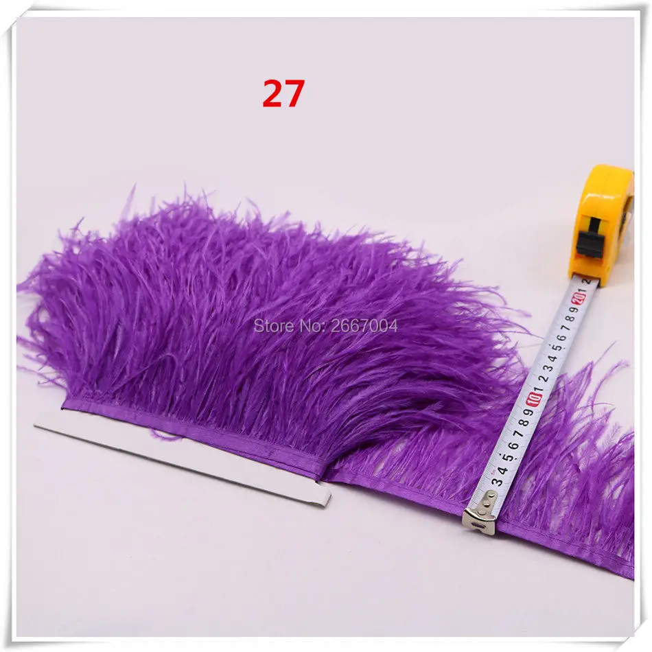 

wholesale! Natural Ostrich Feather Light Purple Ribbon 10m 4-6in / 10-15cm Ostrich Feather Cloth Belt