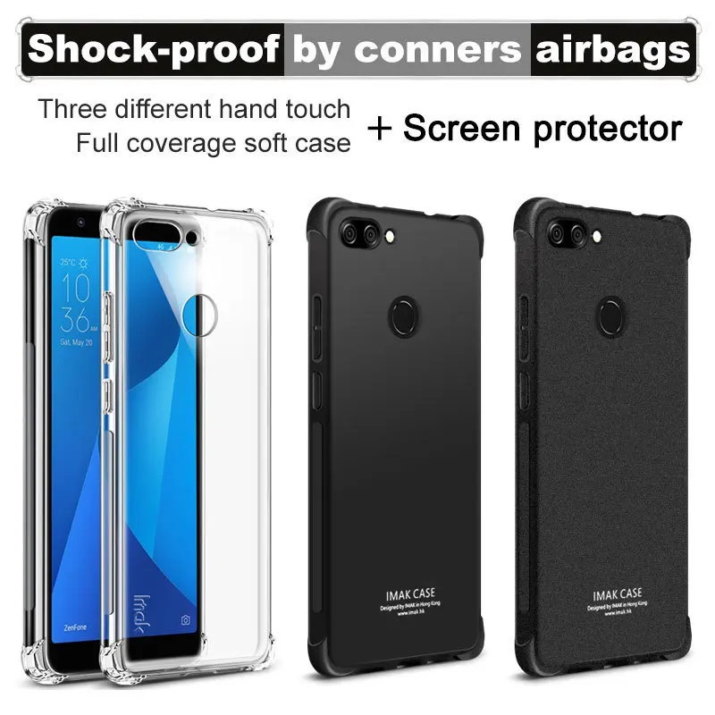 Asus Zenfone Max Plus M1 Case Asus X018D Cover IMAK Soft TPU Back Cover Case For Asus Zenfone Pegasus 4S Max Plus ZB570TL