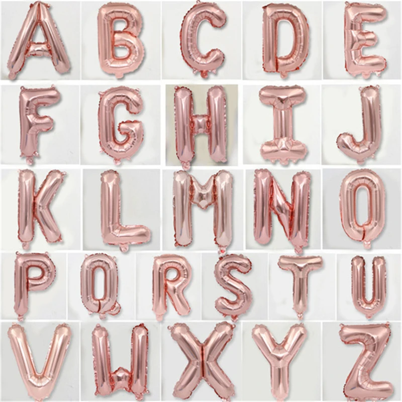 

16 inch Alphabet Letters Balloons Kids Birthday Party Decorations Foil Balloon Wedding Party Supplies Gold Silver Blue Pink B