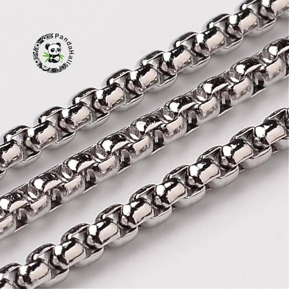 2.5mm 3.5mm 4mm 304 Stainless Steel Box Chains Cable Cross Chains for Jewelry Making DIY Women