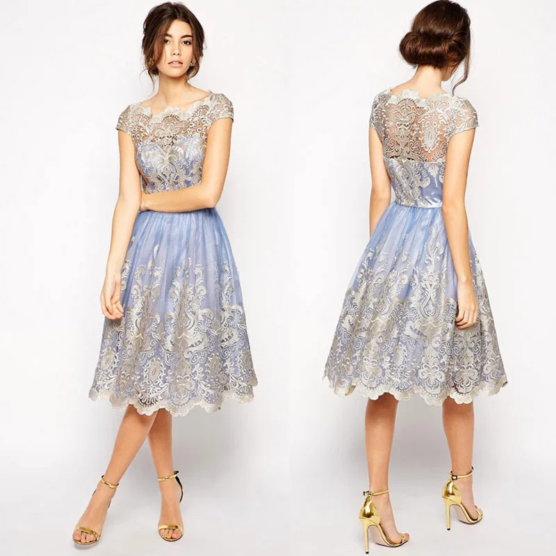 New Cheap cSCx7 ALABIFU Women Summer Dress 2019 Plus Size Casual Sexy Hollow Out Lace Dress Ball Gown Elegant Party Dress vestidos