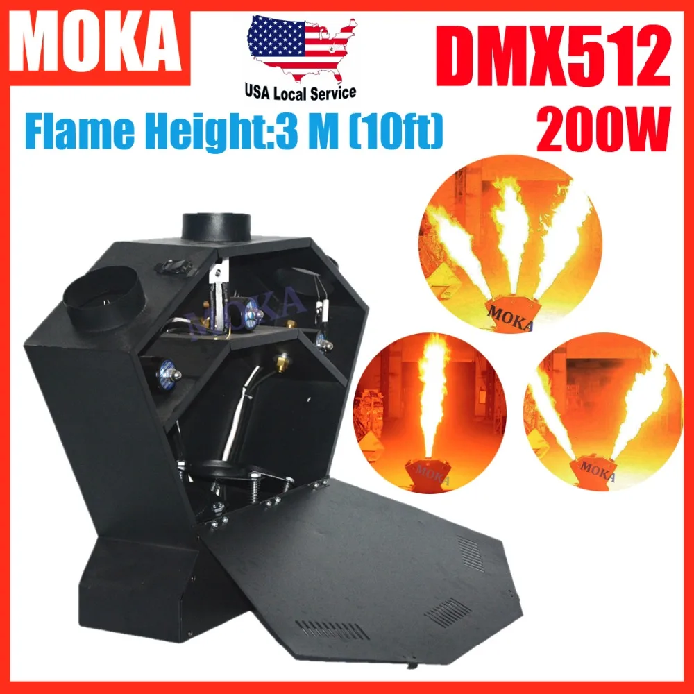 Stage special dmx spray fire machine flame projector with DMX control three directions spraying flame machine stage light