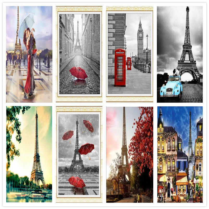 

5D Diamond Embroidery pagoda landscape Cross Stitch DIY Diamond Painting rose Diamond rhinestones Home Decor love gift