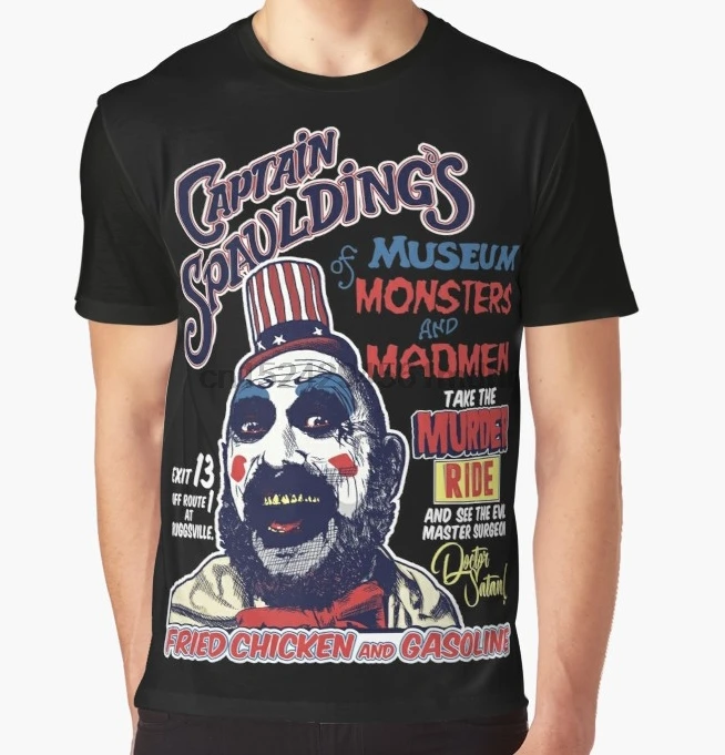 

All Over Print T-Shirt Men Funy tshirt Captain Spaulding Short Sleeve O-Neck Graphic Tops Tee women t shirt