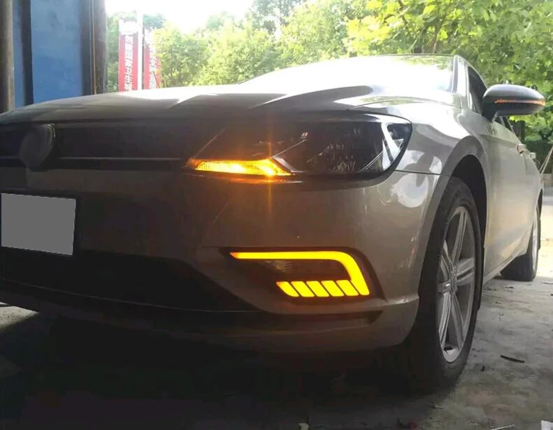 

2pcs LED Daytime Running Lights DRL Bar+Yellow Trun Singnal For Volkswagen VW Lamando 2014-2015