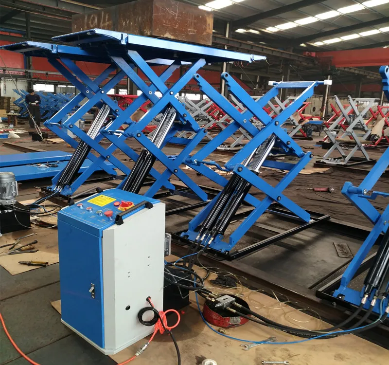 

ultra-low on ground full rise scissor car lift for car repairing PESVELA Brand