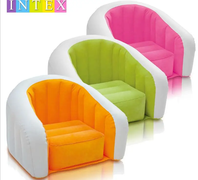 69x56x48cm authentic INTEX hairy U-shaped children inflatable sofa lazy sofa inflatable chair stool air bean bag chair