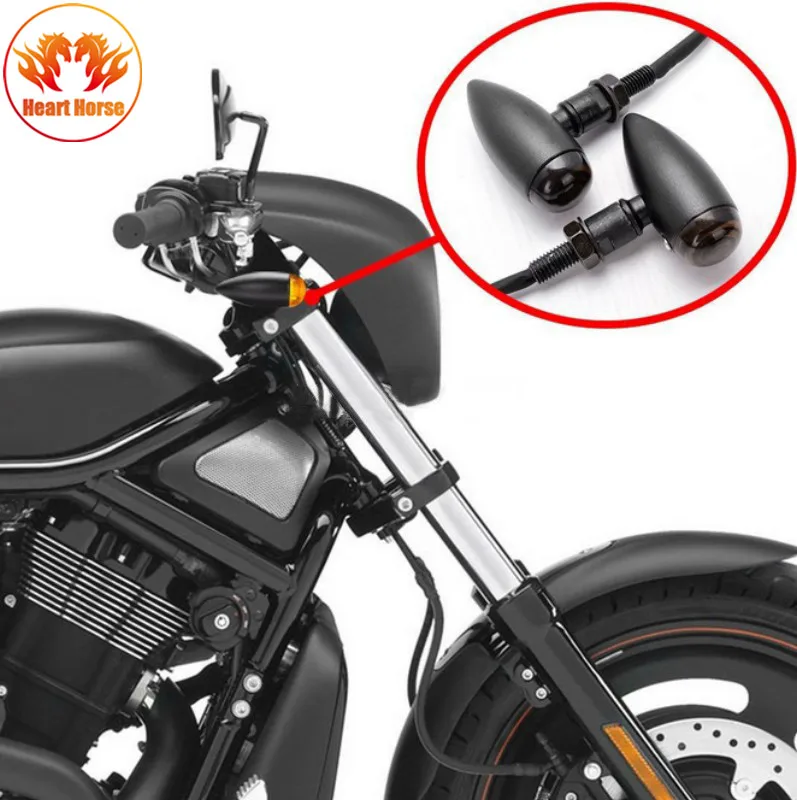 Bullet Metal LED Lens Motorcycle Turn Signal Indicator Flasher Light